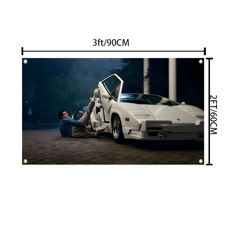 Wall Street Car Wolf Poster Interesting Flags 3x5fts 2x3fts Room Banner, Men's Cave, Indoor and Outdoor Decoration