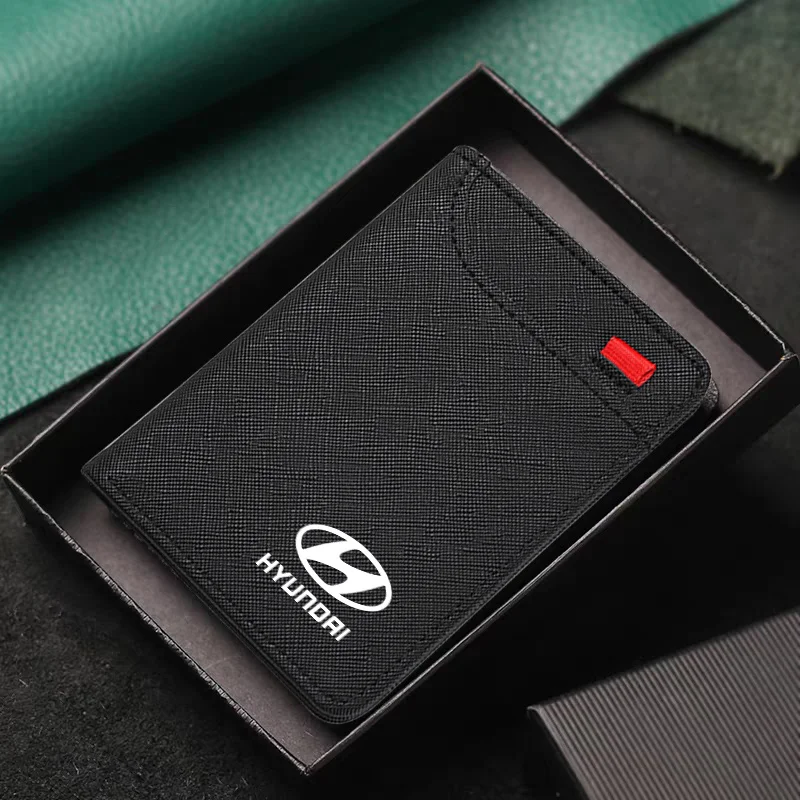 PU Leather Car Driving Document Bag ID Passport Card Wallet Card Pouch for Hyundai i30 i40 ix35 Coupe Tucson Sonata Elantra Kona