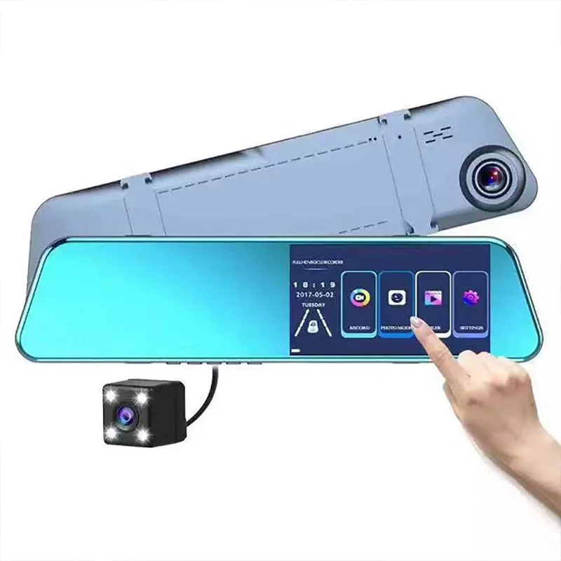 For Volvo V50 Carplay Android GPS Dash Cam AUX FM Radio Dashcam Car Camera Stream RearView Mirror Drive Recorder