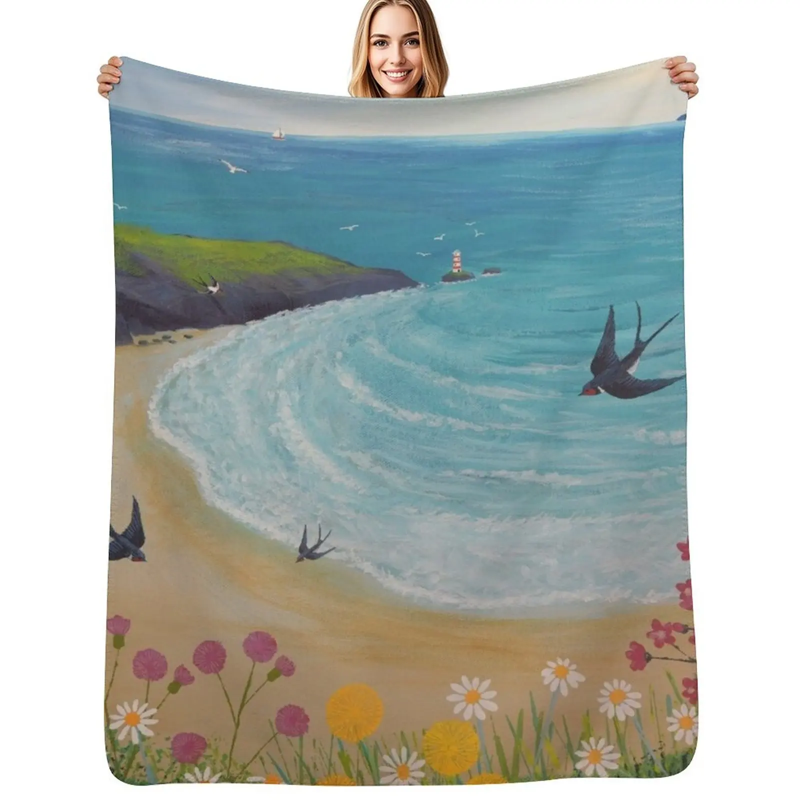 Swallow Dive Throw Blanket anime Thermals For Travel wednesday Decorative Sofa Cute For Decorative Sofa Blankets