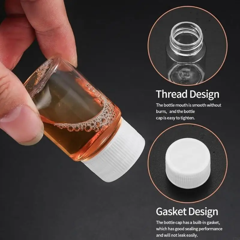 57BE 15ML زجاجات شفافة زجاجات قابلة لإعادة الاستخدام من البلاستيك الفارغة للسفر أو الاستخدام اليومي