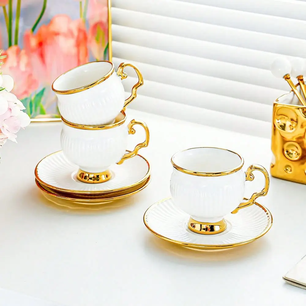 

Turkish Coffee Cup Set 6 Cups And 6 Saucers 12Piece Mug Set Small 100ml Ceramic Teacup Set, EuropeanStyle Tea Set Modern Home C