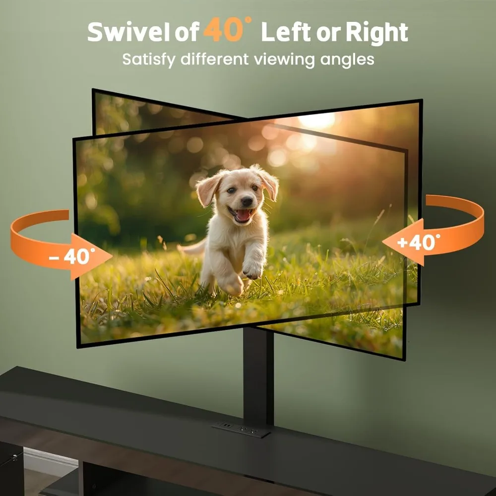 "حامل تلفزيون LED مقاس 75 بوصة مع مخرج طاقة مدمج وأدراج تخزين - مركز ترفيه حديث لغرفة المعيشة"