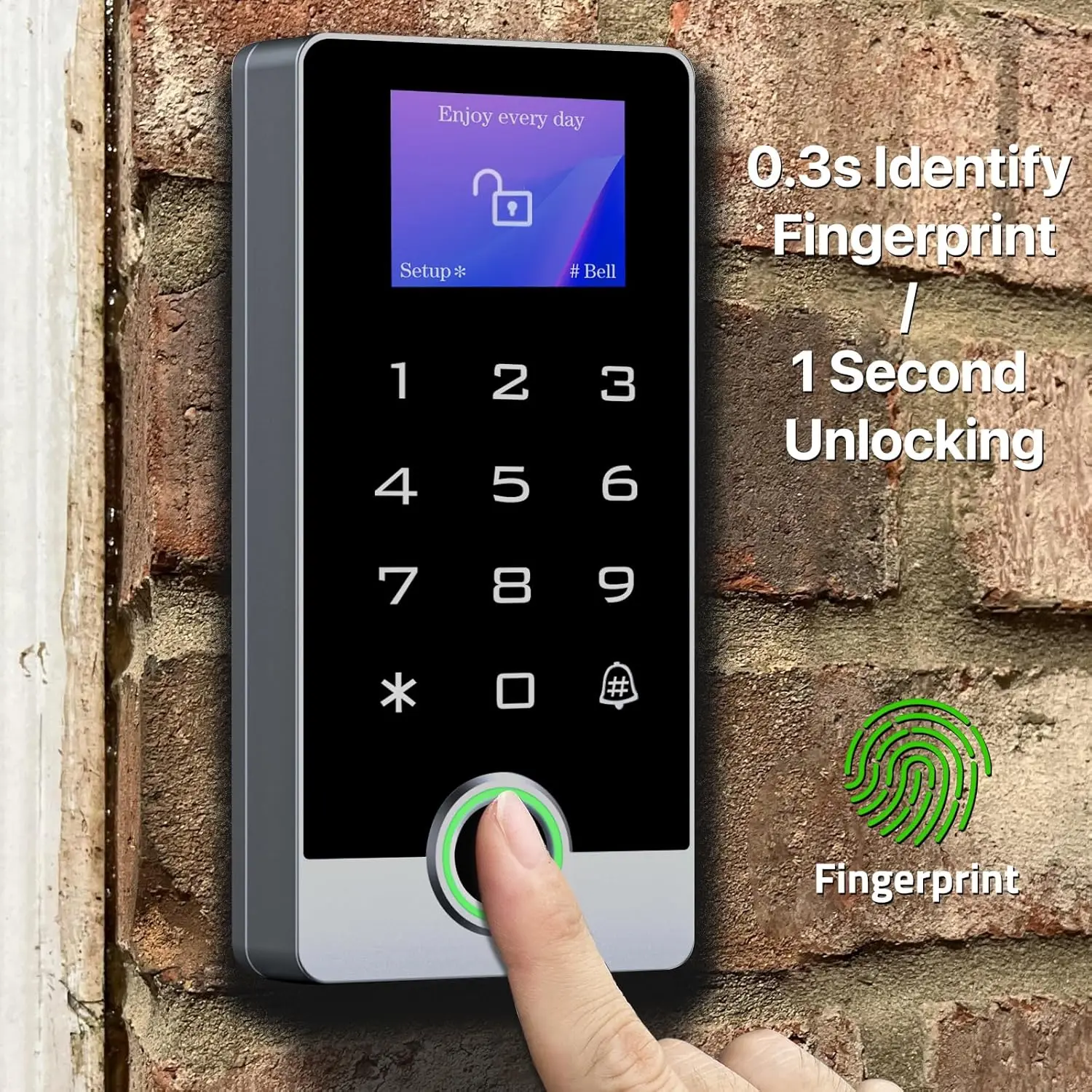 Full Metal WiFi TUYA Access Control System with LED Screen Voice Fingerprint Password Stand-Alone Door Access Control Keypad