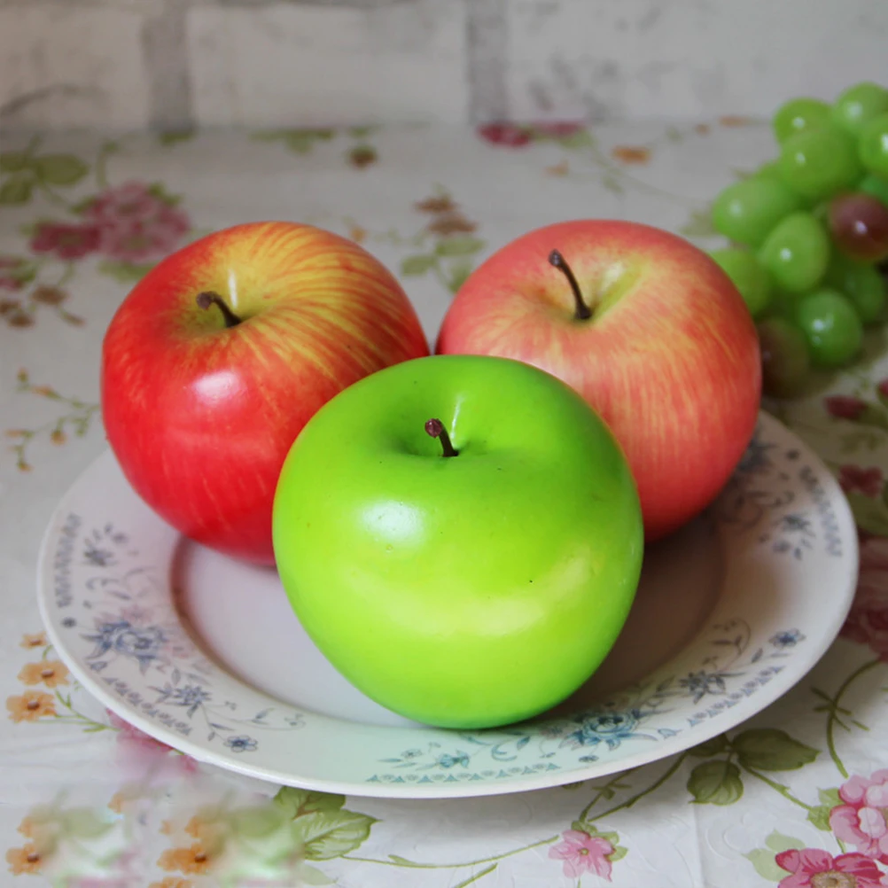 Artificial Lifelike Apple Fruit For Home Decoration Plastic Red Delicious Apples Kitchen And Wedding Party Photography