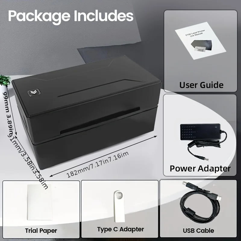 D100 transport label thermal printer, high-speed thermal 4x6in label printer, very suitable for small businesses. Or print paper
