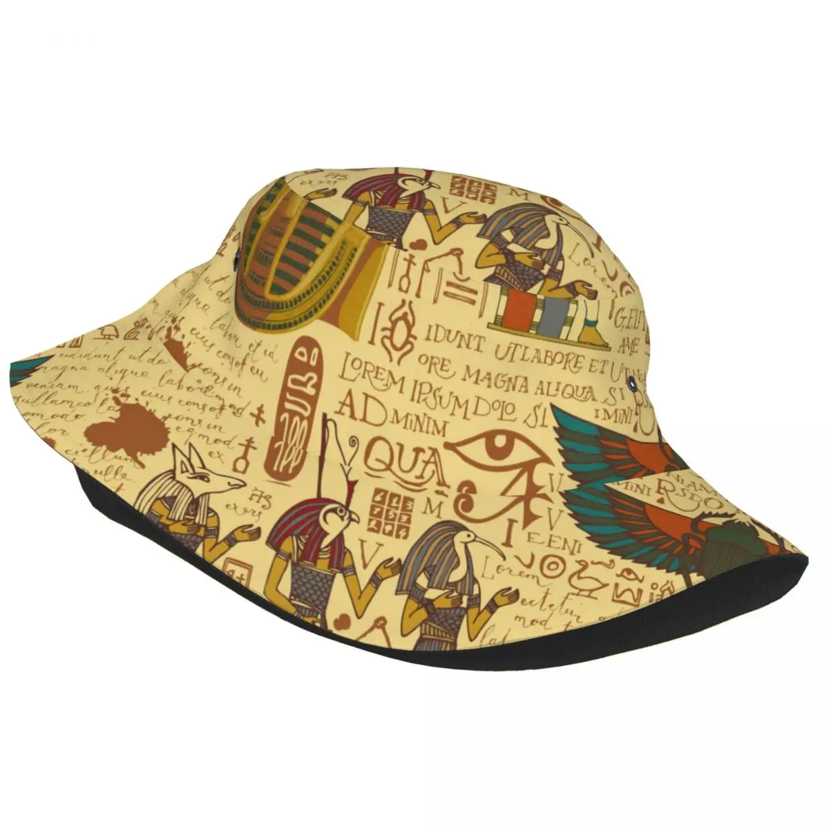 Bucket Hat Fisherman Cap For Women Men Gorras Summer Ancient Egypt Theme