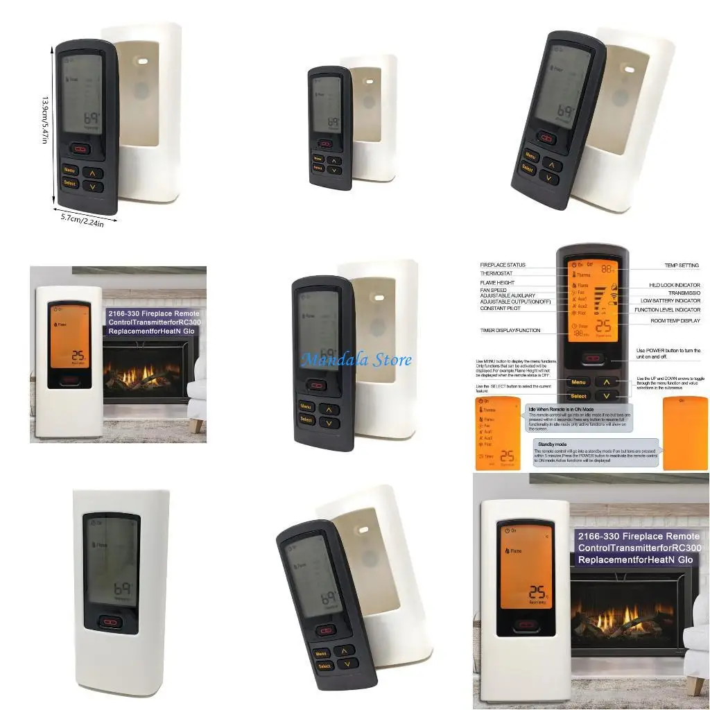 

U2JC Programmable Gas Fireplaces Remote Thermostat With Safety Lockout Clear Display And Easyly Operation