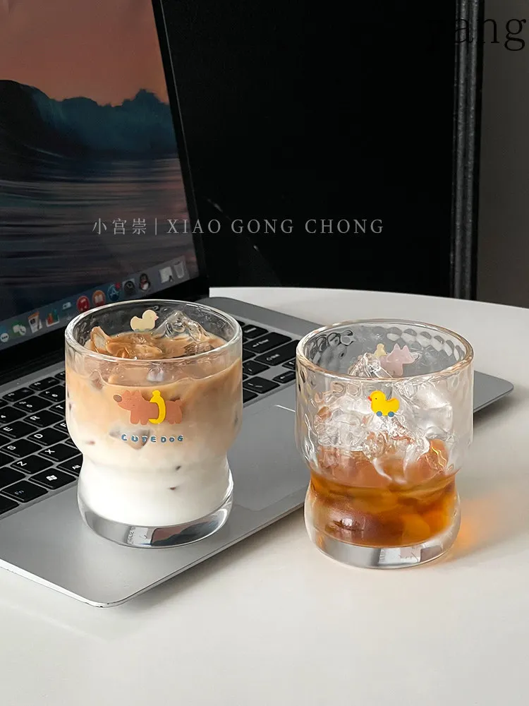 Yjq glass high value household drinking fruit juice coffee cup beer milk cup