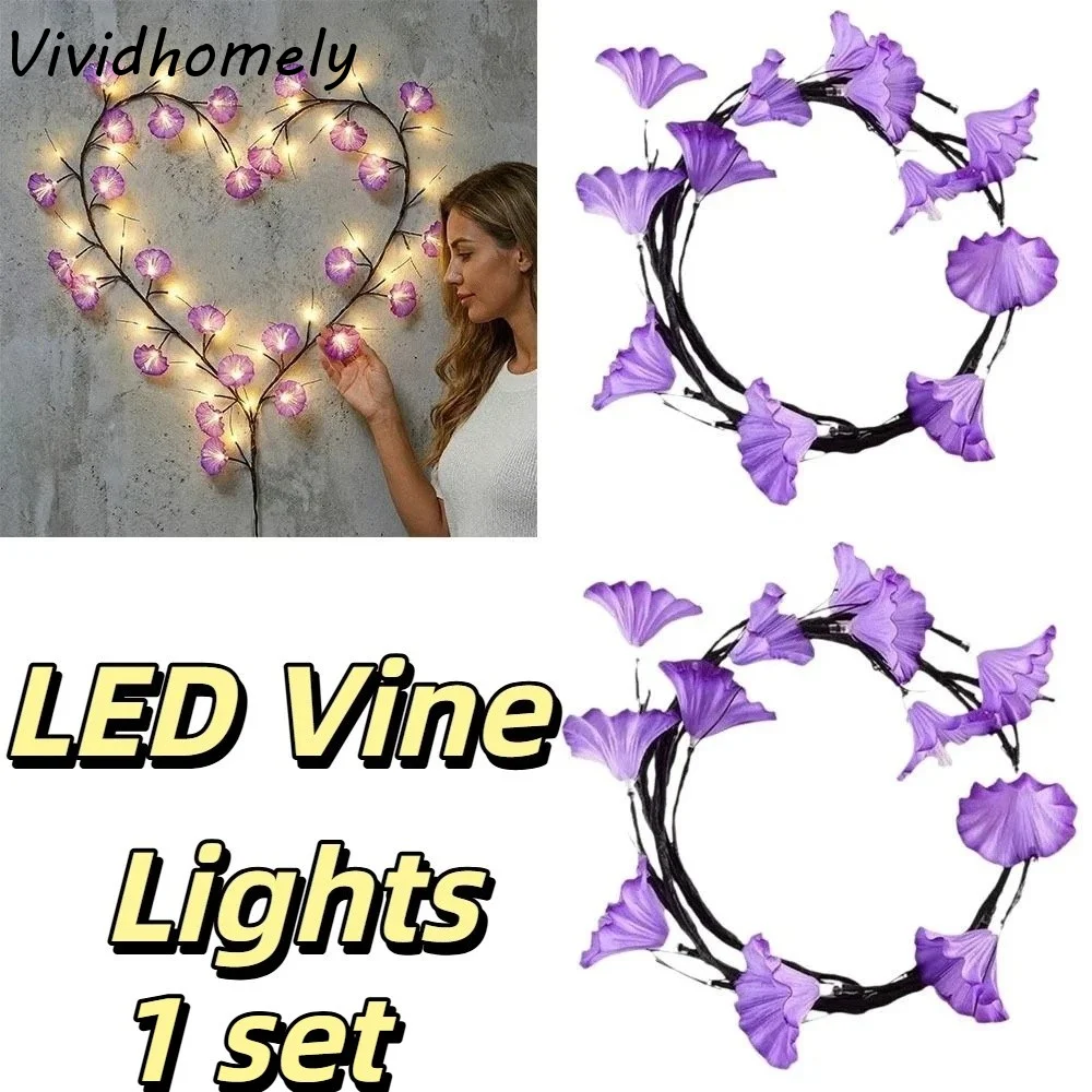 

Гибкие светодиодные гирлянды в форме листьев, реалистичные светильники в виде цветов и листьев, с функцией имитации формы цветка