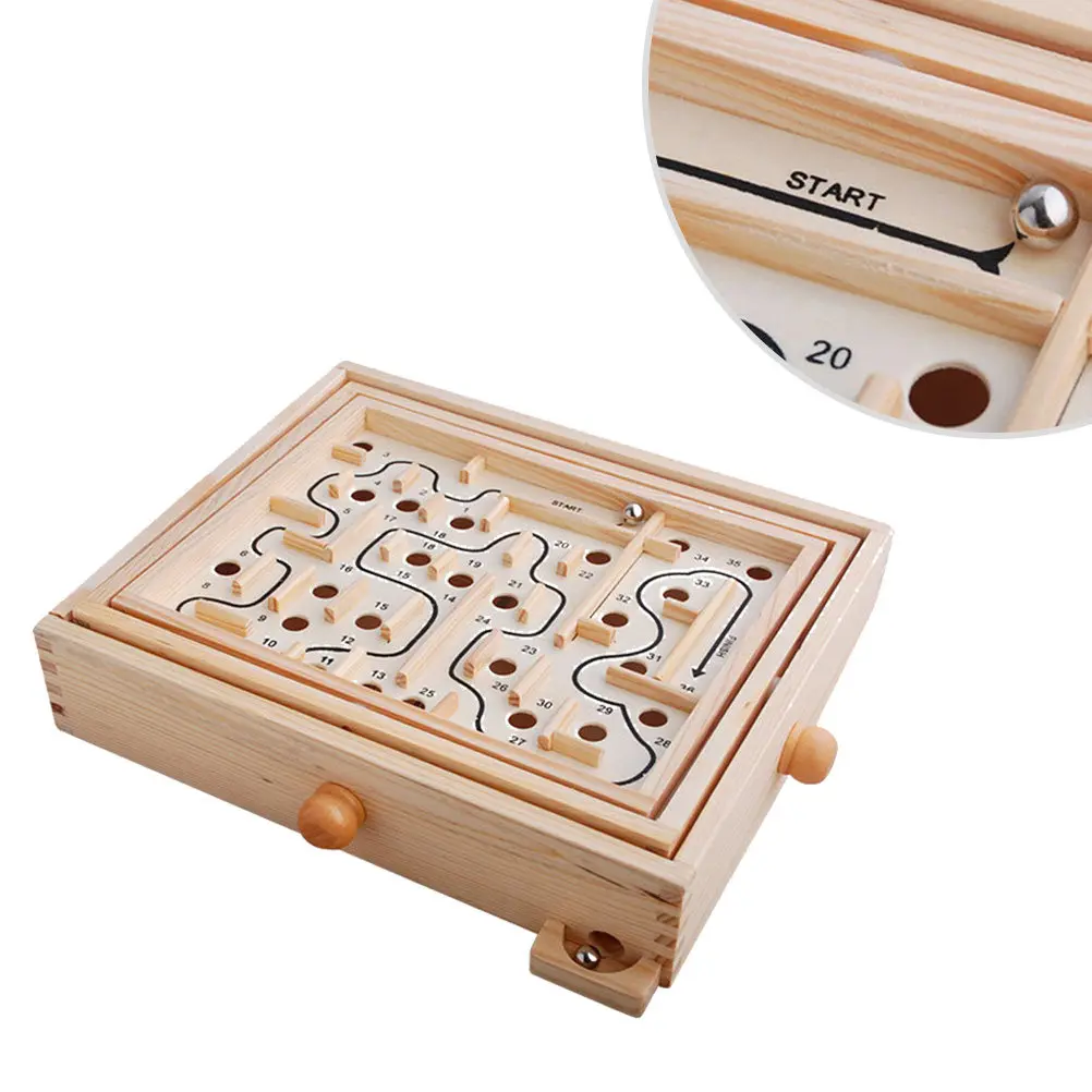 

Wooden Bead Maze Puzzle Educational Balanceing Beads Game for Kids Brain Development Hand Coordination