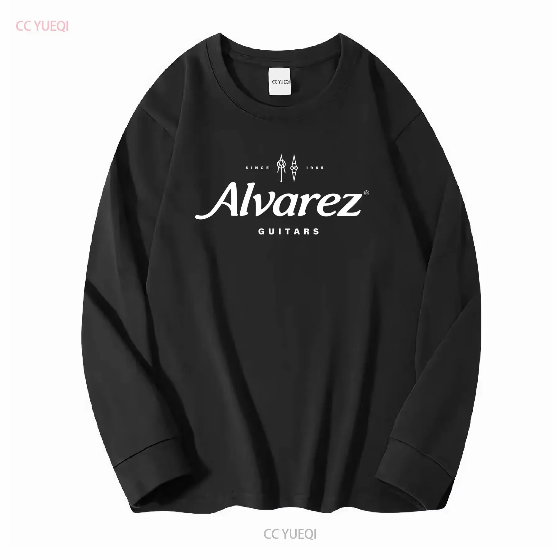 New Alvarez Guitars Acoustic Men's Logo T Shirt USA size S XXL long sleeves vintage Washed Slightly Comfortable Stretched