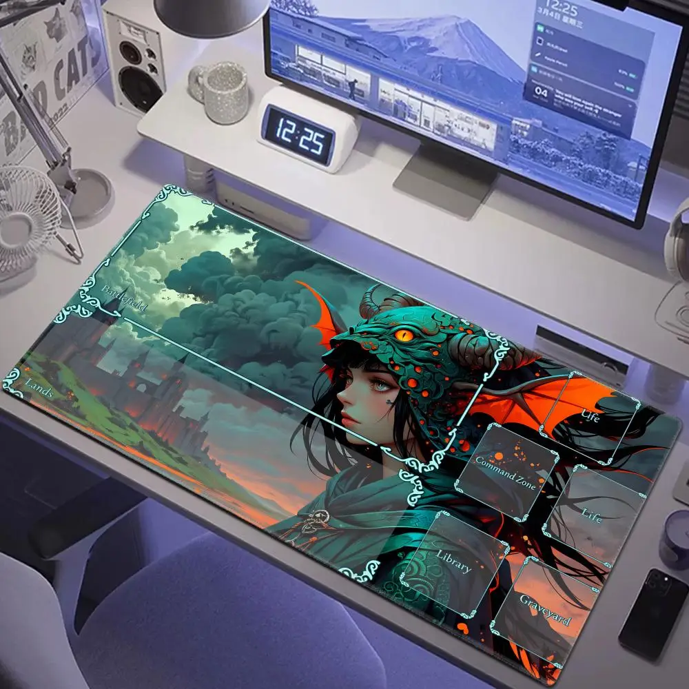 

HYBXAXC Digital Art King Magic Card Battle Game Mat with zone mtg playmat desk mat Commander Playmat suitable for gatherings