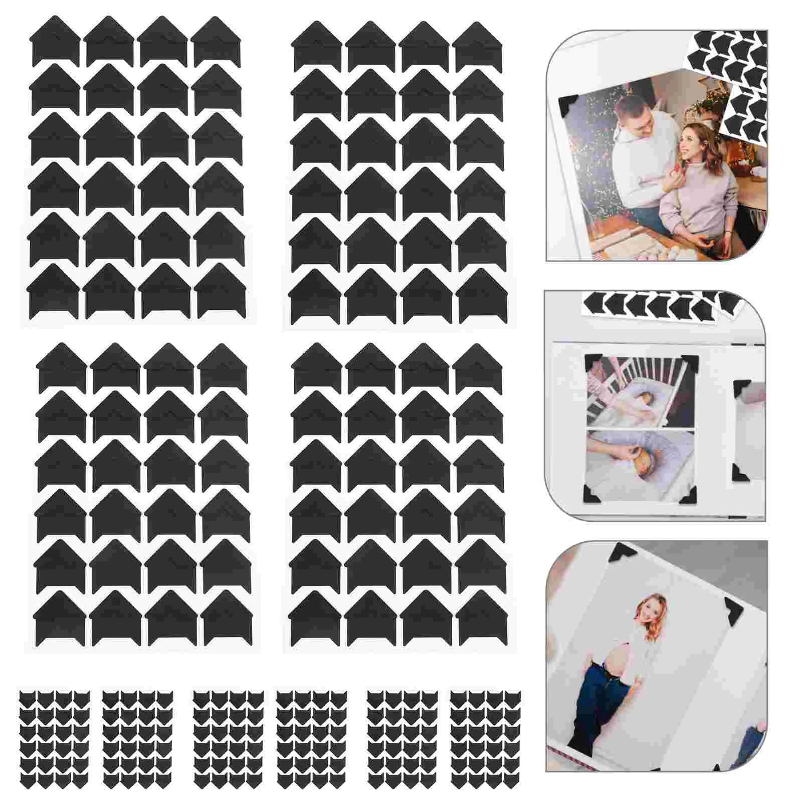 

10 Sheets Album Corner Stickers Photo Corners Book Protectors Self-adhesive Picture Storage Scrapbooking Multicolor