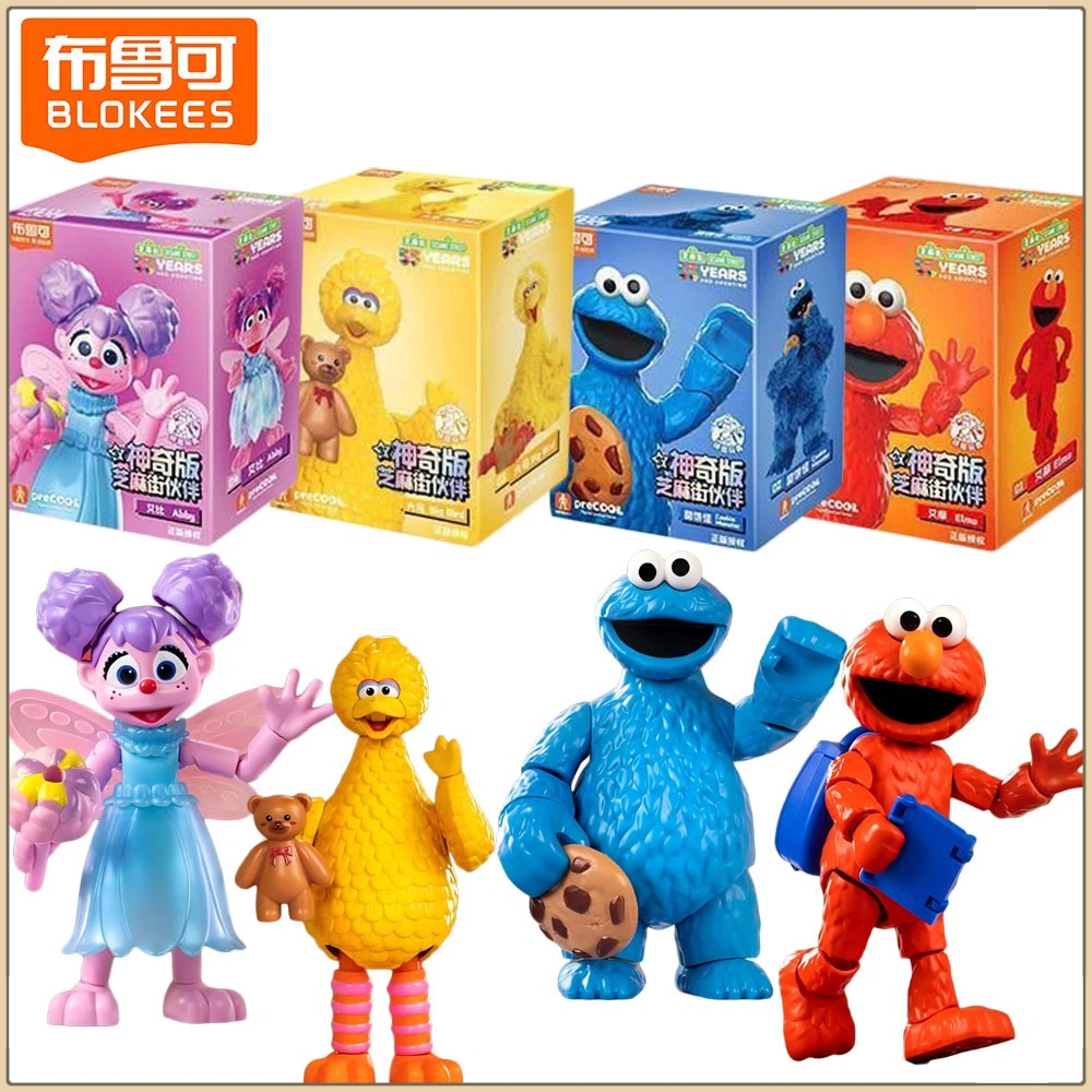 New Official Blokees Sesame Street Building Blocks Cartoon Design Exquisite Model Toys Decorative Ornaments Kids Hobbies Gifts