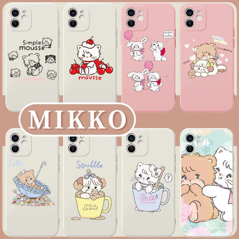 Kawaii Cute Mikko Mobile Phone Shell Iphone12/13/14/15Promax Fall Prevention Anime Cartoon Ins Birthday Gifts Girlfriend Gifts