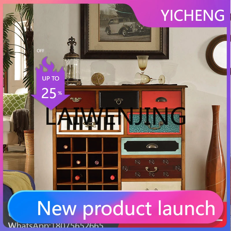 

LYY Furniture Sideboard Cabinet Entrance Cabinet Distressed Storage Locker