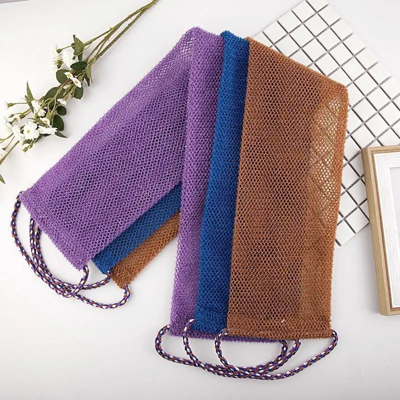 

Длинный нейлоновый скребок для тела, полотенце для ванны, сауны, быстропенагревающаяся мягкая сетка