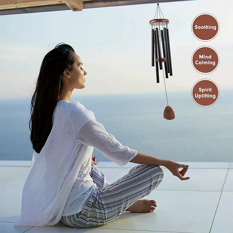 Farmhouses Terraces Gardens Balcony Corridor Decoration Classic 26 Inch Aluminum Pipe Wind Chimes With Wooden Hanging Tag