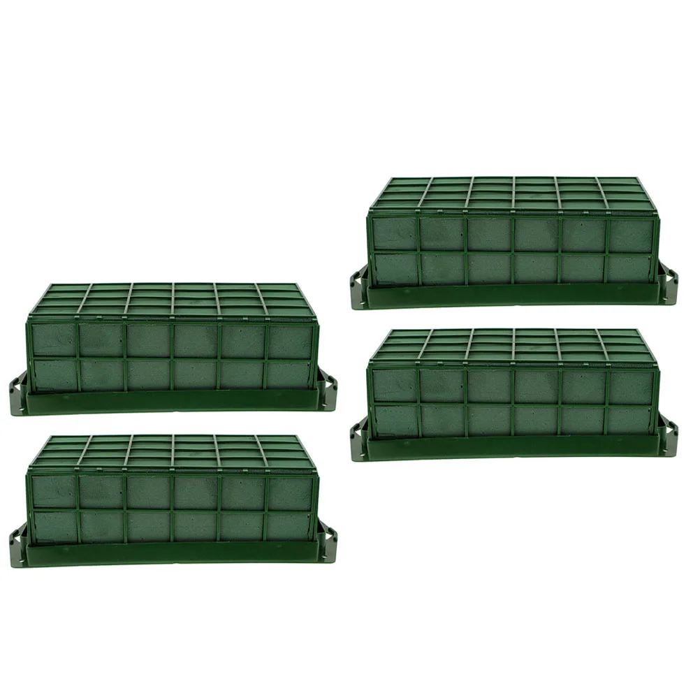 

4pcs Rectangular Flower Mud Durable Floral Arrangement Holder DIY Tools Wall Decor Accessories Plastic Container