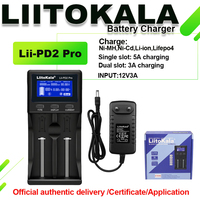 Liitokala PD2 Pro 2-Slot Smart Charger 5A Single Slot Fast Charging with LCD Display for Rechargeable Batteries