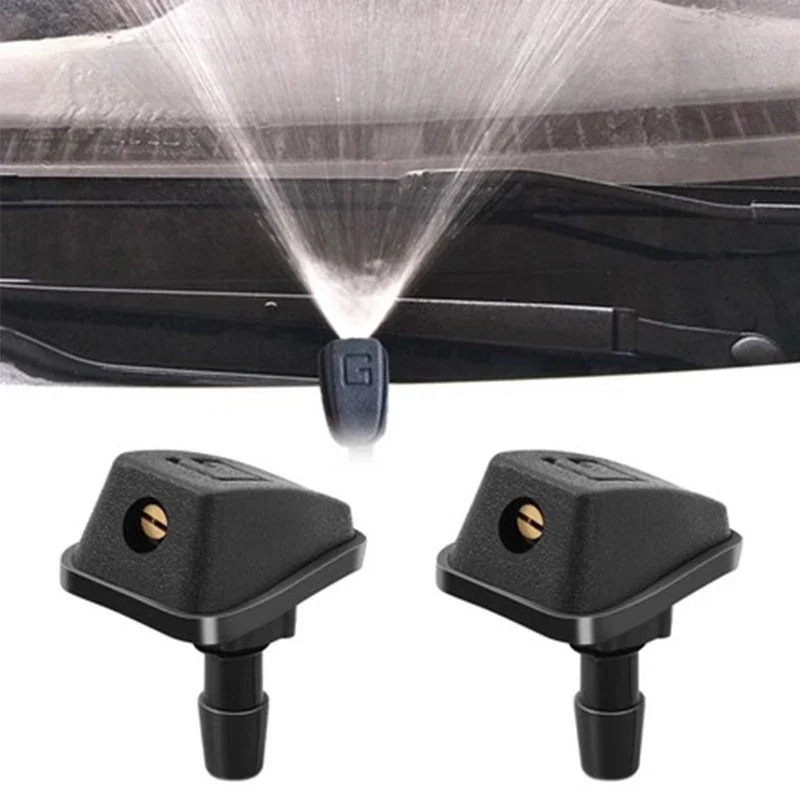 Wiper nozzle sprayer kit 2PCS car universal front windshield nozzle cover washer