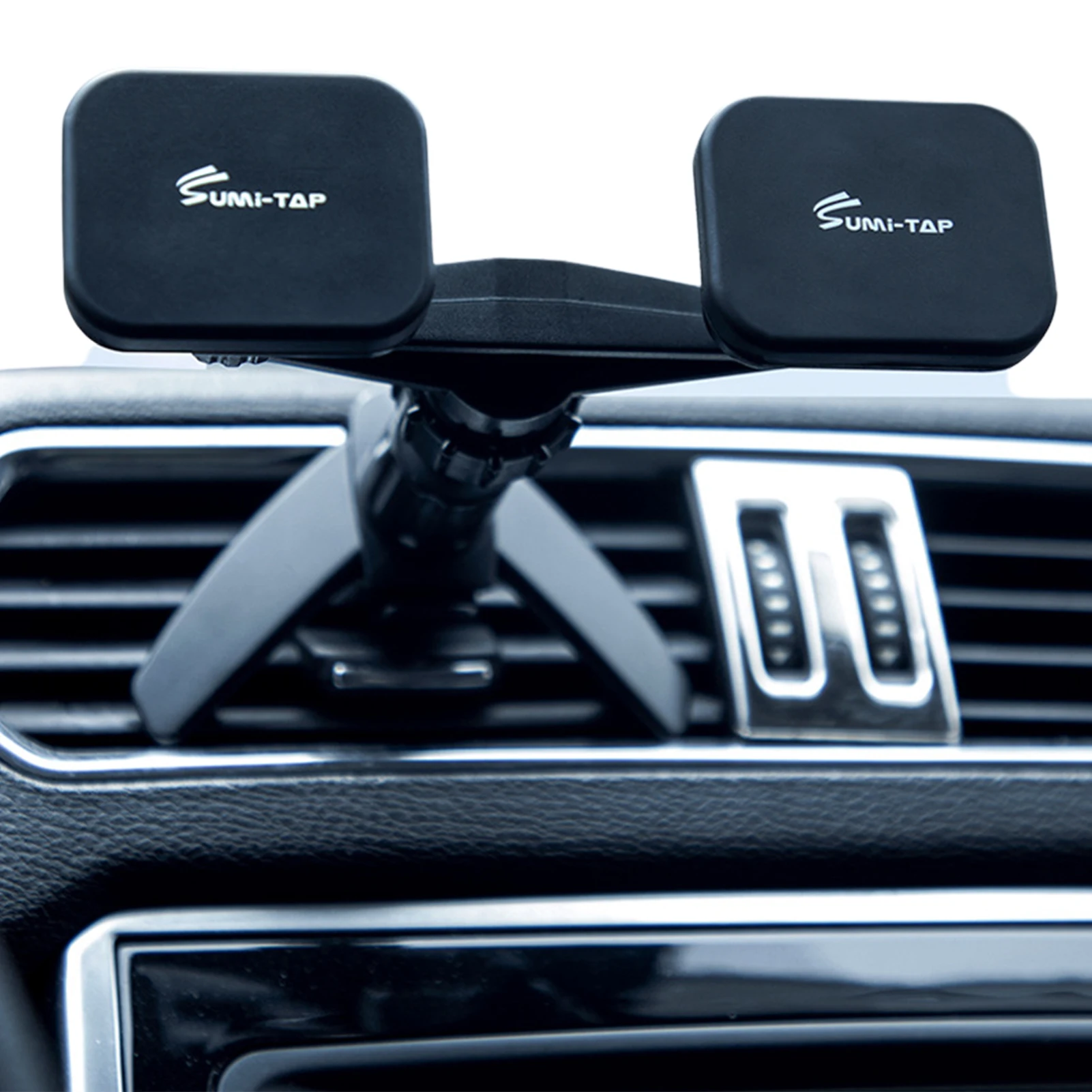 New Car Holder For Mobile Phone Holder Car Air Vent Clip Mount Cell Phone Stand Dual Magnetic Support For X Iaomi H uawei L G