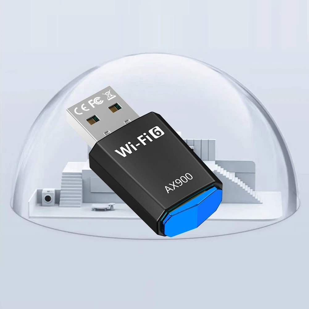AX900 Treiberfreie drahtlose Netzwerkkarte Dual-Band WiFi 6 USB-Adapter 900 Mbit/s WiFi-Adapter 2,4 G und 5 GHz für Laptop Windows 7 10 11