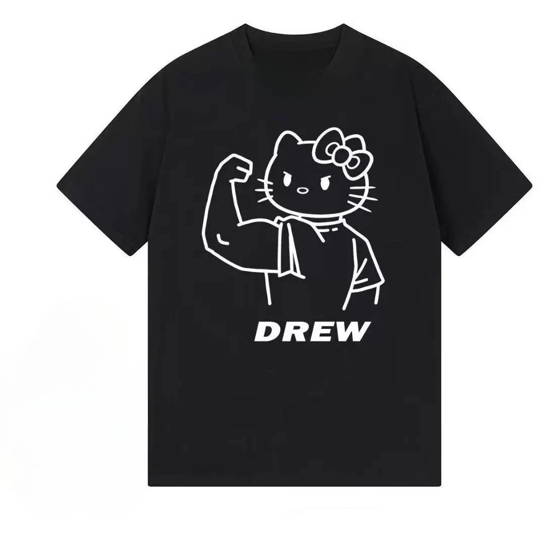 Cute Hello Kitty Kids Short Sleeve T-Shirt Boys Girls Summer New Casual Cartoon Print Crew Neck Half Sleeve Top For Children