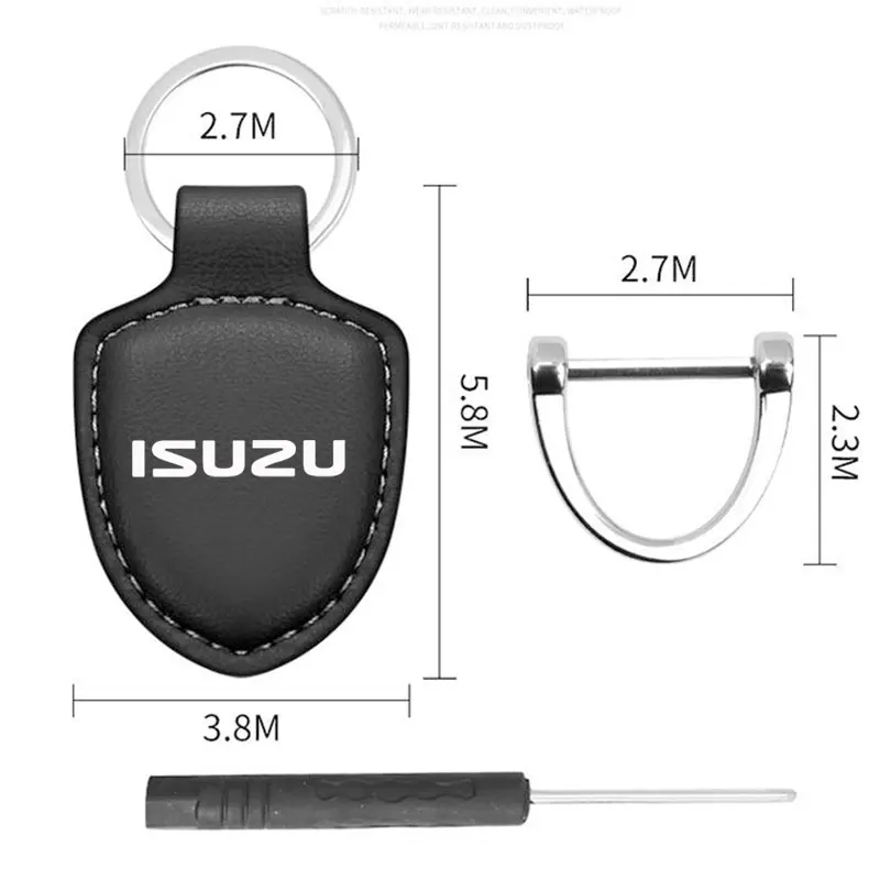 for Isuzu Car keychain creative decoration key circular ring lock buckle pendant D-MAX D MAX Dmax I II WFR VAN NFR ATV TROOPER