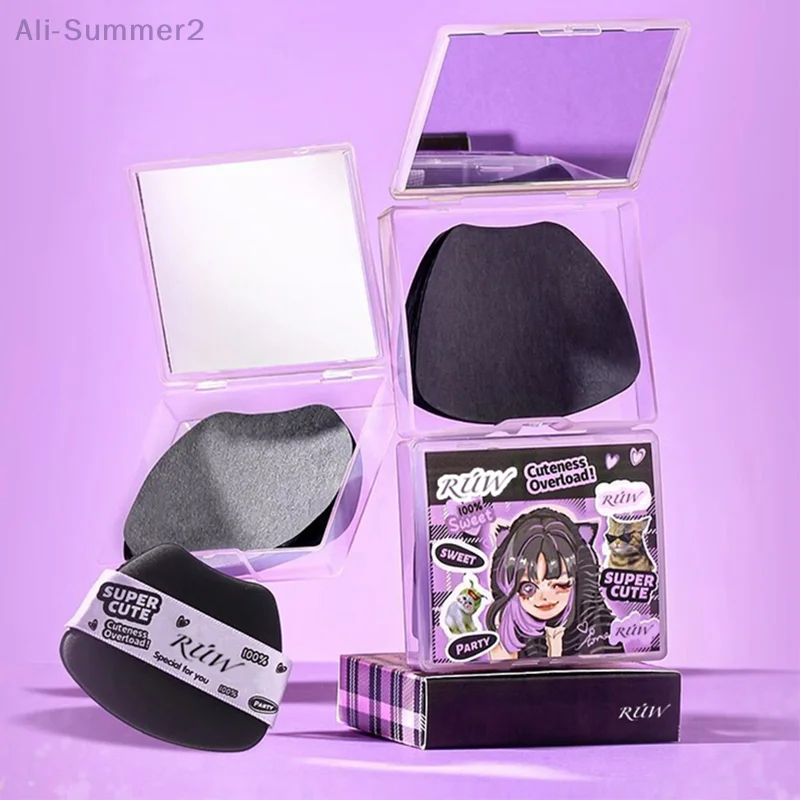 {Summer2} 100 feuilles de papier buvard d'huile pour le visage, lingettes pour le visage, papier absorbant l'huile avec boîte à miroir et outils de nettoyage du visage bouffantes