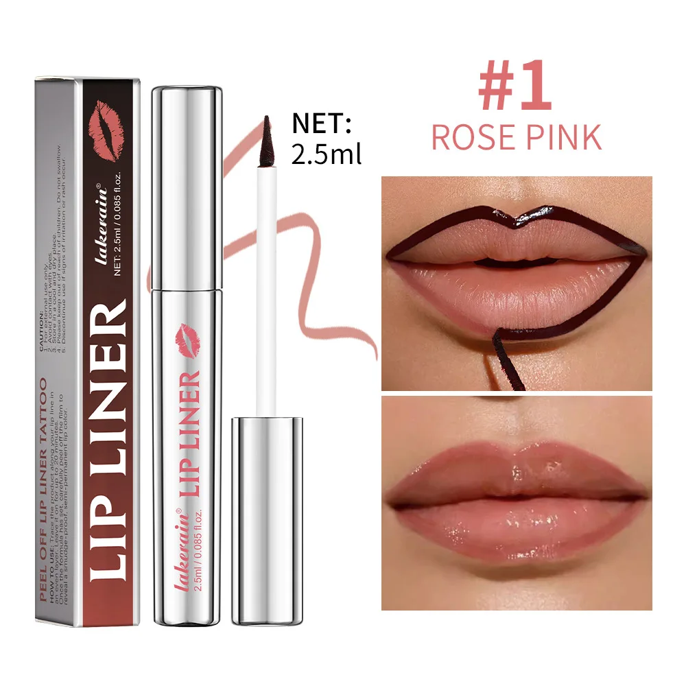 Wasserdichter Lip Liner Peel Off Tattoo Lip gloss wasserdicht lang anhaltende matte Lippen tönung braune Kontur Abreiß lippen Fleck Kosmetik