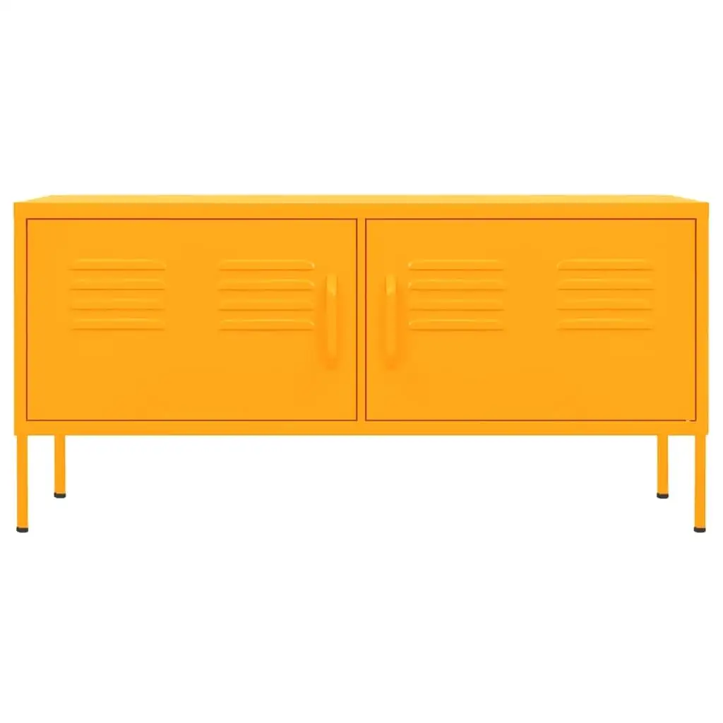 Stylish Mustard Yellow TV Stand - 41.3x13.8x19.7 inches, Durable Steel Frame