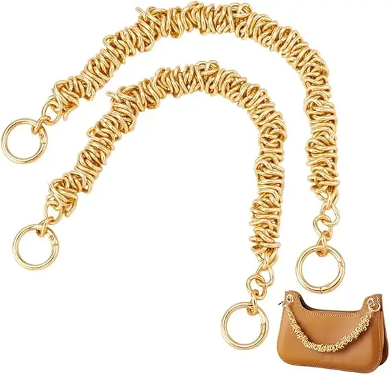 Stylish Purse Handle Chains, Bag Chain Straps Unique Purse Chain with Spring Gate Rings for Handbag Tote Bags