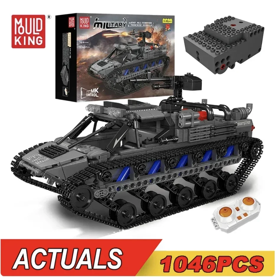 

MOULD KING 20030 Technical Remote Control Military Tank Building Block EV2 All-terrain Tracked Vehicle Bricks Toys For Kids Gift