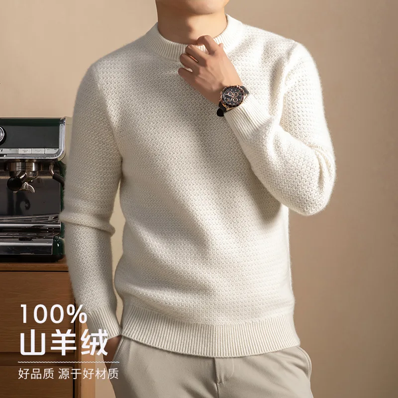 

100% Cashmere Men's Sweater Thickened Warm Cashmere Sweaters Men Clothes