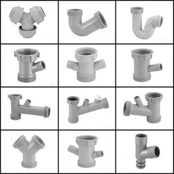 Universal Sink Drain Adapters Y-Type Basin Sewer Branch Connectors Overflow Tube Thread Joints For Kitchen Bathroom Accessories