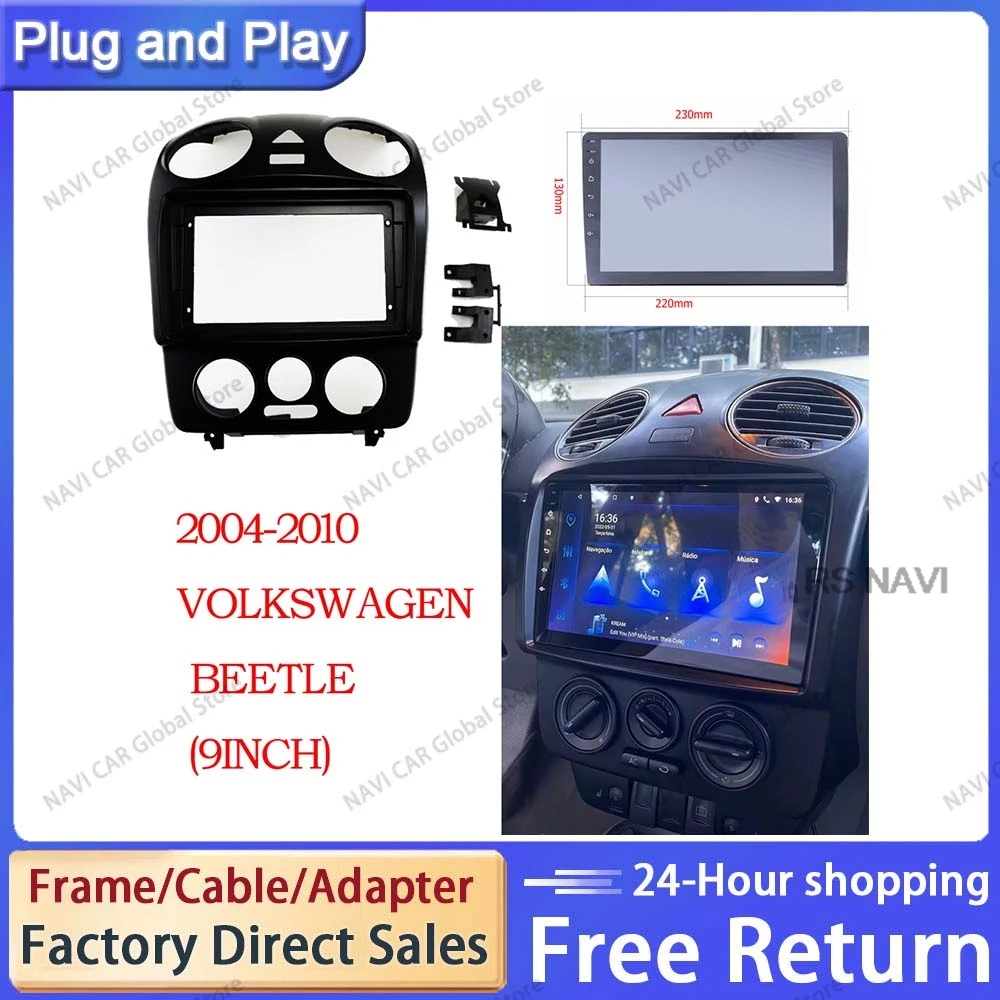 NAVI 2 din 9 inch Car android dvd gps ABS Plastic Frame For VOLKSWAGEN Beetle 2004 - 2010 Screen Dask Kit Fascia Frame