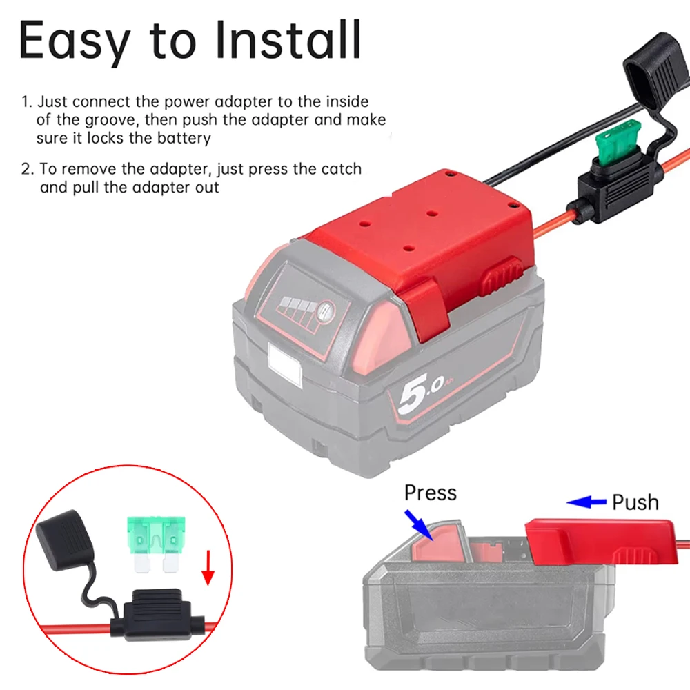 For Milwaukee Battery Adapter Power Source Mount for Milwaukee 18V Lithium Battery Power Connector for RC Truck Robotics Toys