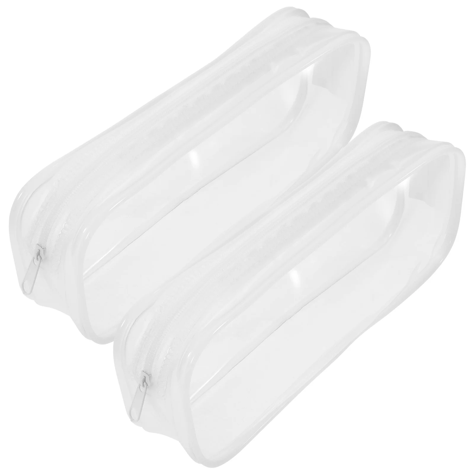 2 قطعة مقلمة محمولة سعة كبيرة حقيبة أقلام متعددة الوظائف حقيبة تخزين الأدوات المكتبية لطلاب المدارس البالغين واضح #2