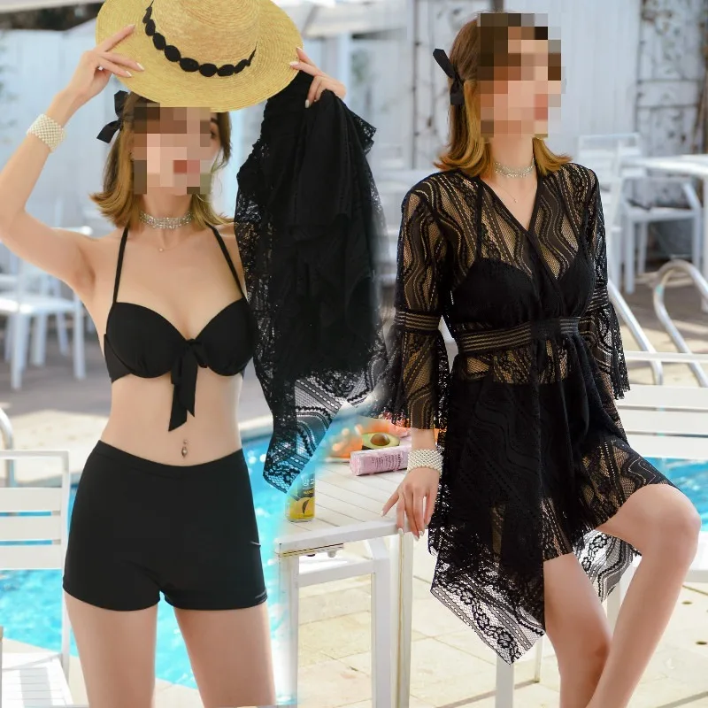 Swimsuit Women's hot spring three-piece split conservative, swimming sports swimsuit