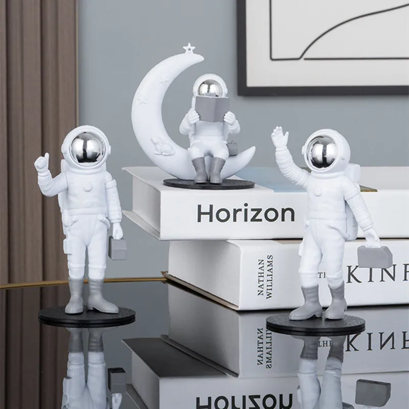 Astronaut Figures Figurines Table Decor Statue Spaceman Sculptures Educational Toy Home Living Room Desk Decoration Kids Gift