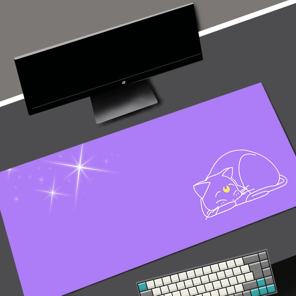 Blue Cat Gaming Computer Mouse Pad Table Keyboard Pad Kawaii Gaming Anime Mouse Mats Pad on The Table Setup accessori per giocatori