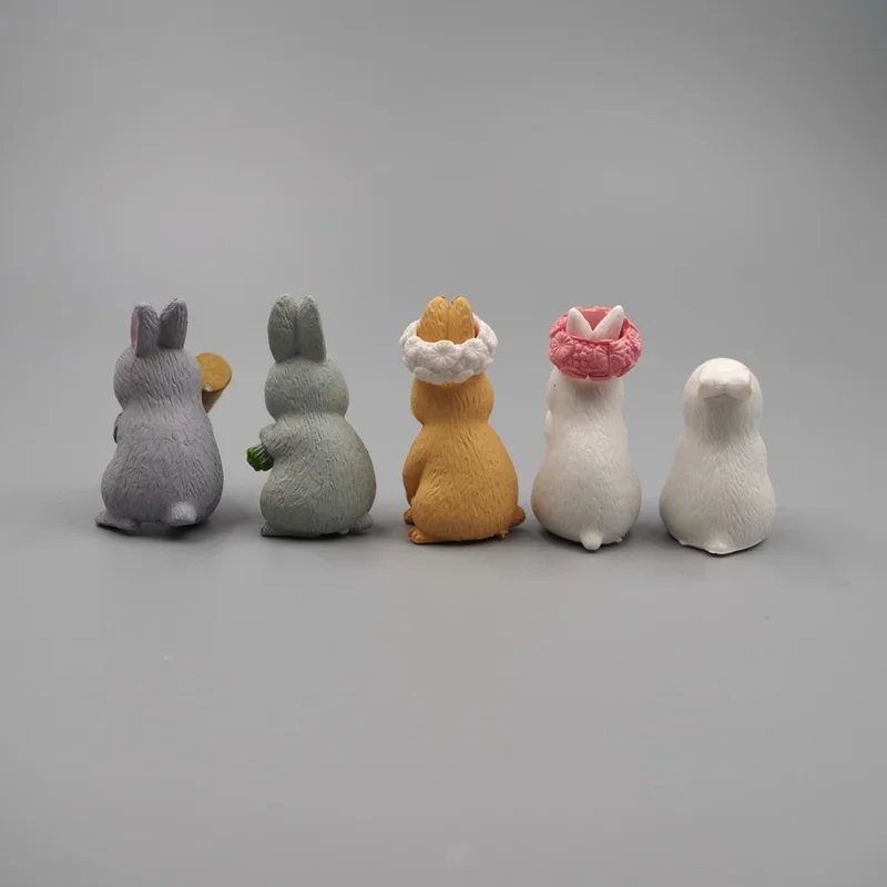 Small Animal Miniature Rabbit Statues Cute Bunny Figurine Craft Decor For Garden Micro Landscape Scene Layout Decoration
