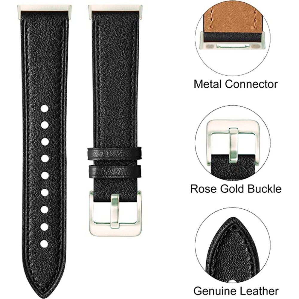 Leather Band For fitbit versa 4 band fitbit versa 3  Lite Men Watch Bracelet Strap For Fitbit versa 4/3 Real leather strap