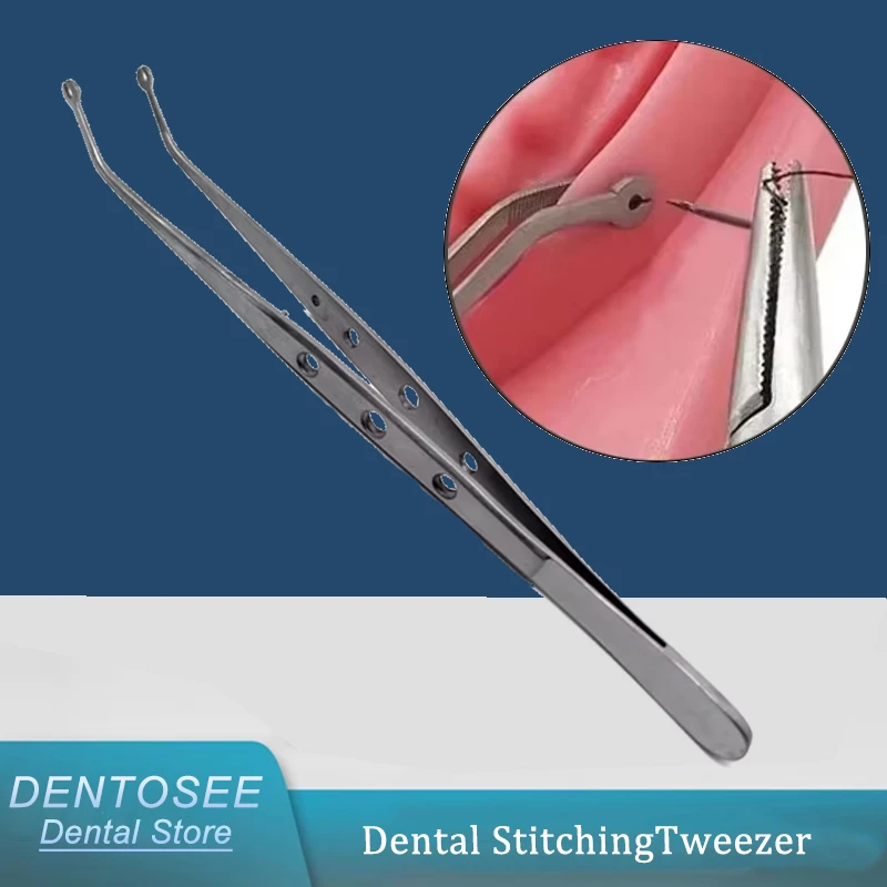 

Стоматологический хирургический пинцет для сшивания, хлопковая перевязка, щипцы, слоты, хирургические иглы, пинцет с зубчатым кончиком