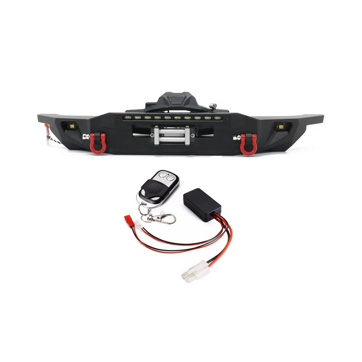 

Metal Front Bumper with Winch & LED Lights for Yikong 4083 YK4083 1/8 RC Crawler Car Upgrade Parts Accessories