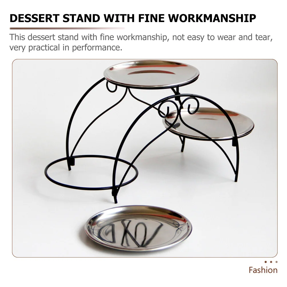 

1 set Cake Stand 3-Layer Dessert Display Rack Iron Snack Serving Tray For Home Decoration Party Fruit Storage Holder