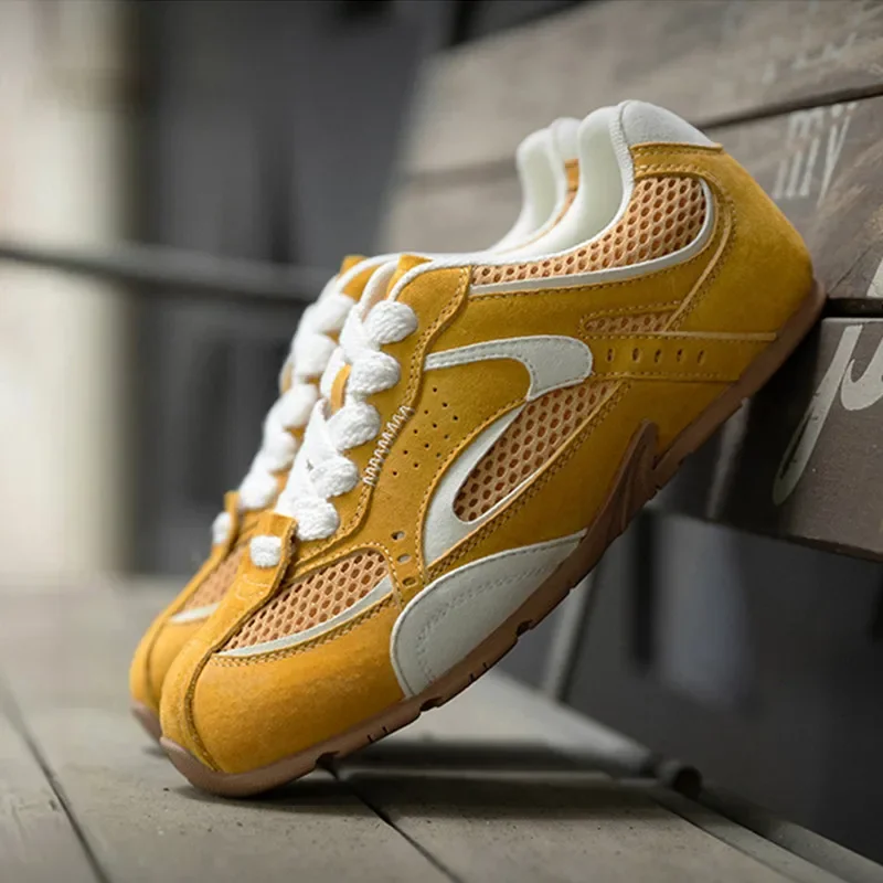 

Модные оригинальные мужские желтые кроссовки, летние дышащие кроссовки на плоской подошве, мужские уличные повседневные кроссовки на шнуровке для мужчин, zapatillas hombre