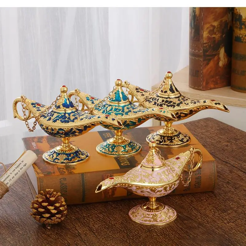 

Лампа Aladdin 35 см, аксессуары для дома, украшение для гостиной в русском стиле, ретро из цинкового сплава, подарок на день рождения